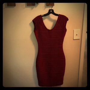 Maroon wavy texture dress fits as a large